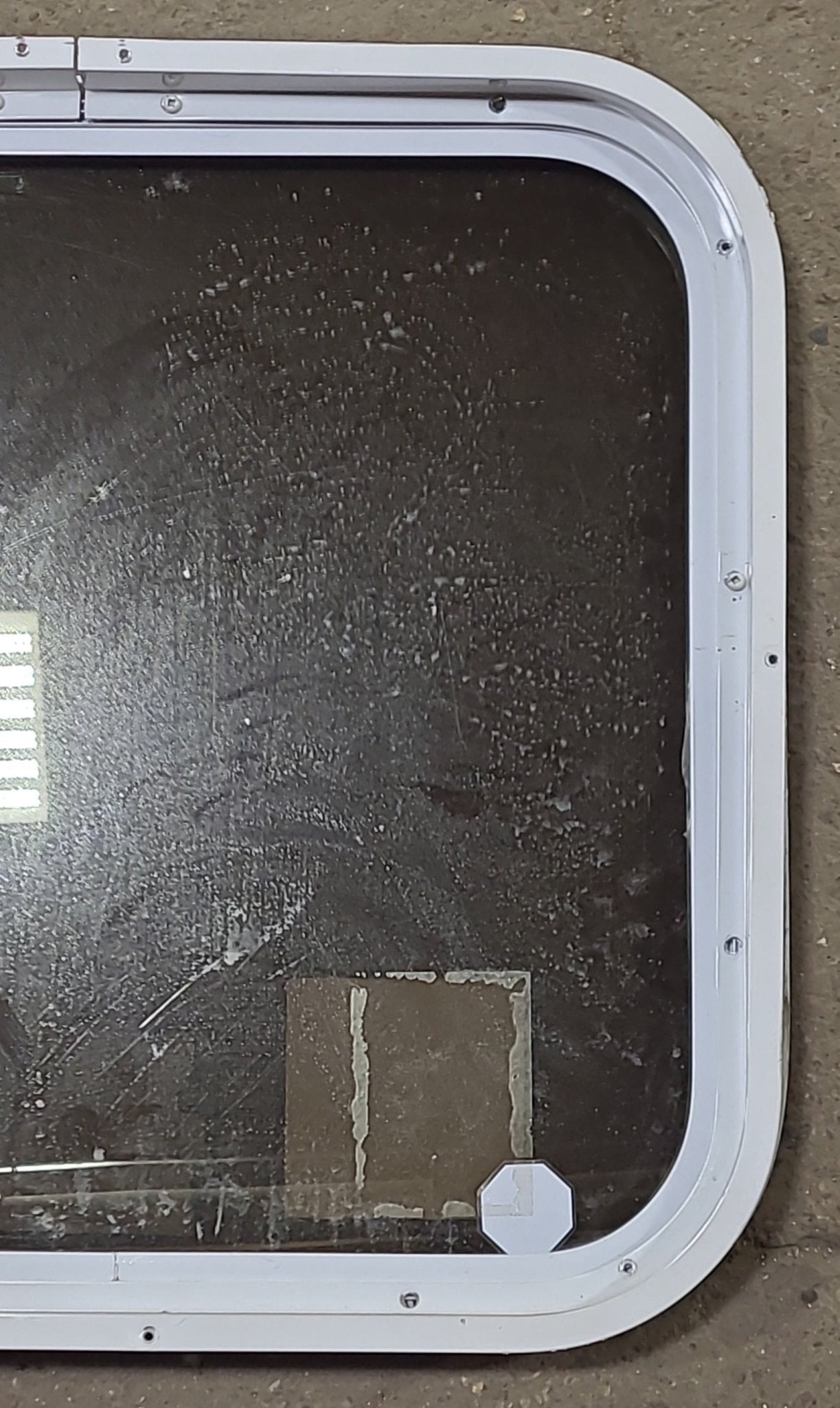 Used White Radius Non Opening Window : 20 1/4