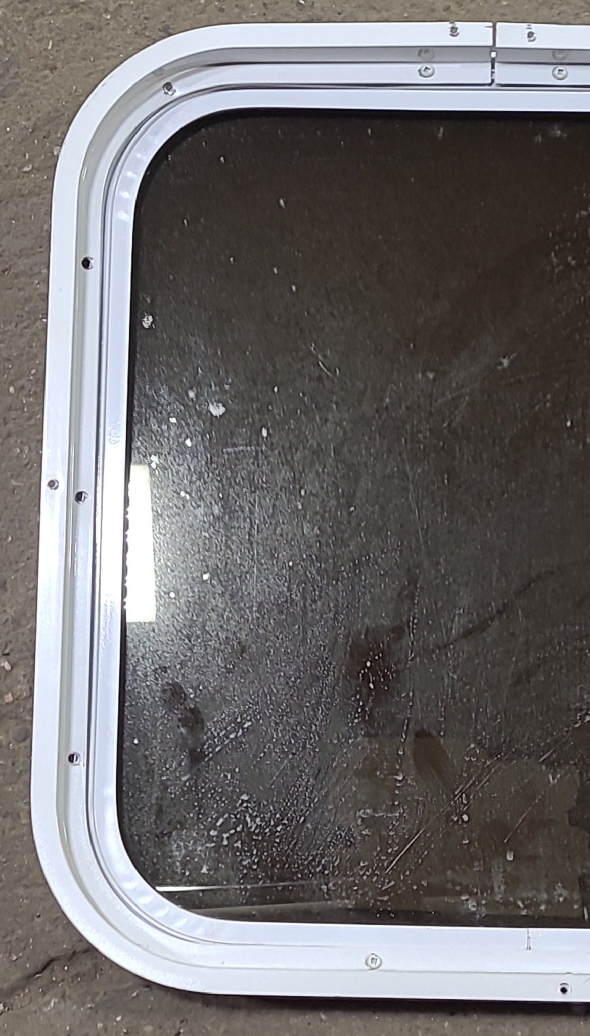 Used White Radius Non Opening Window : 20 1/4