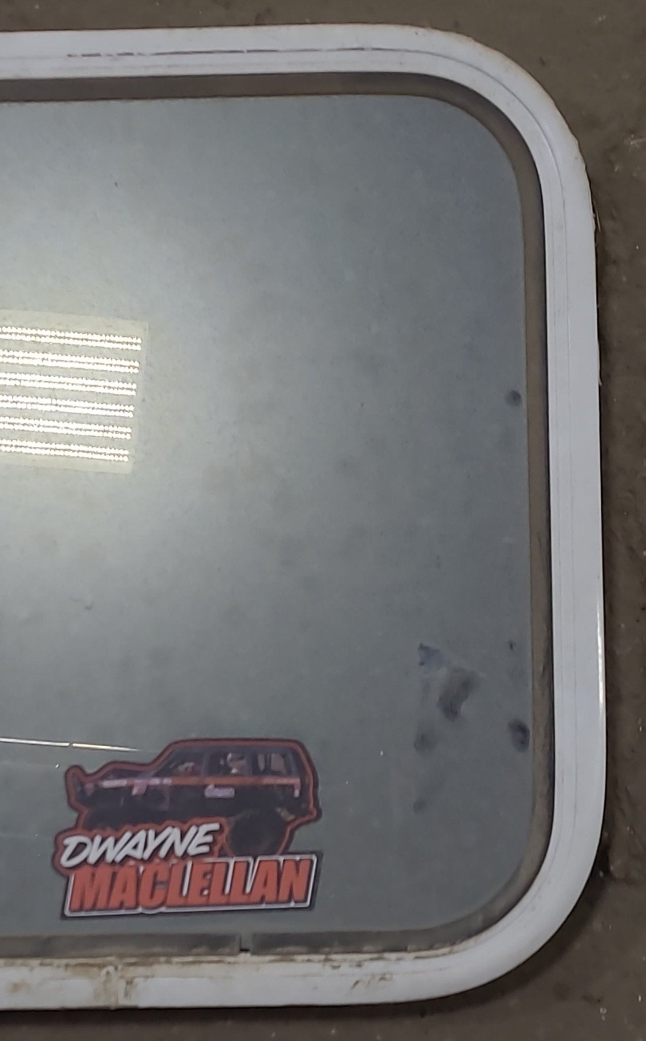 Used White Radius Non Opening Window : 20 1/4