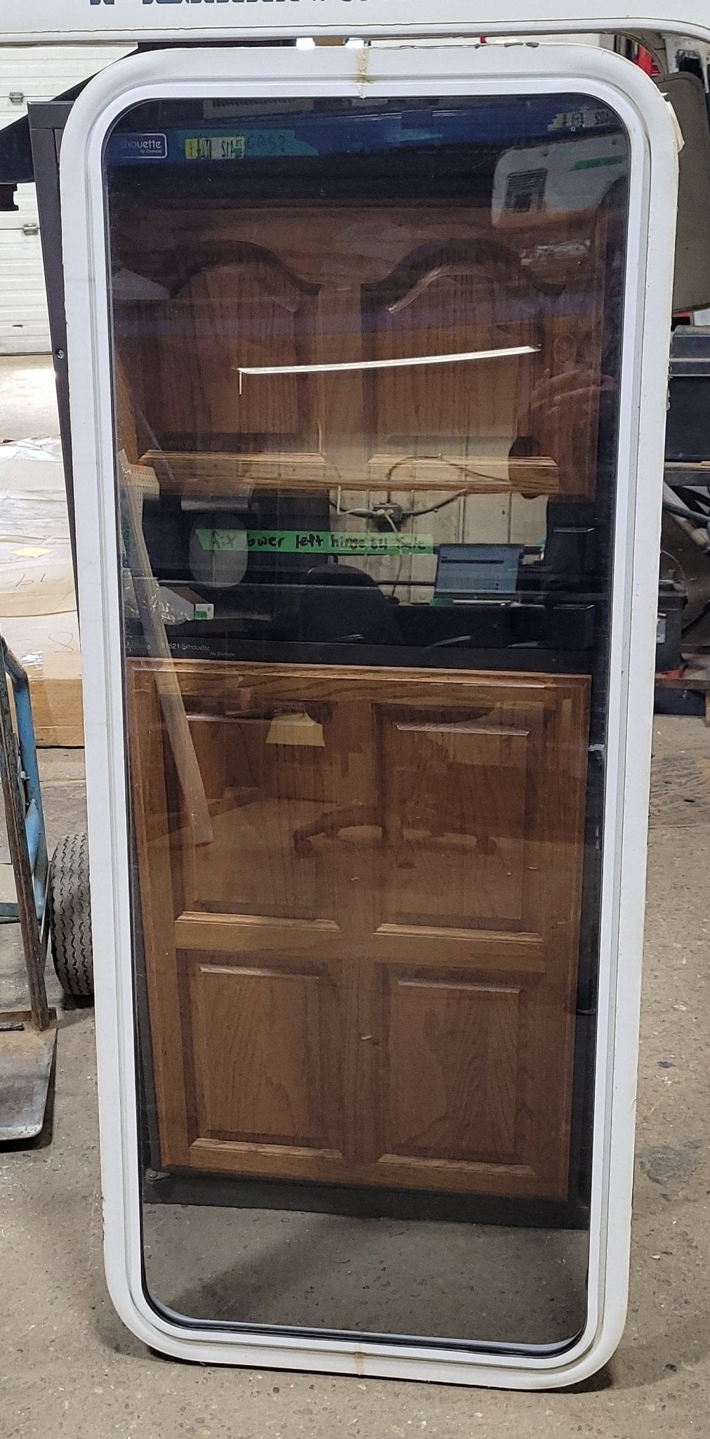 Used White Radius Non-Opening Window : 21 3/4