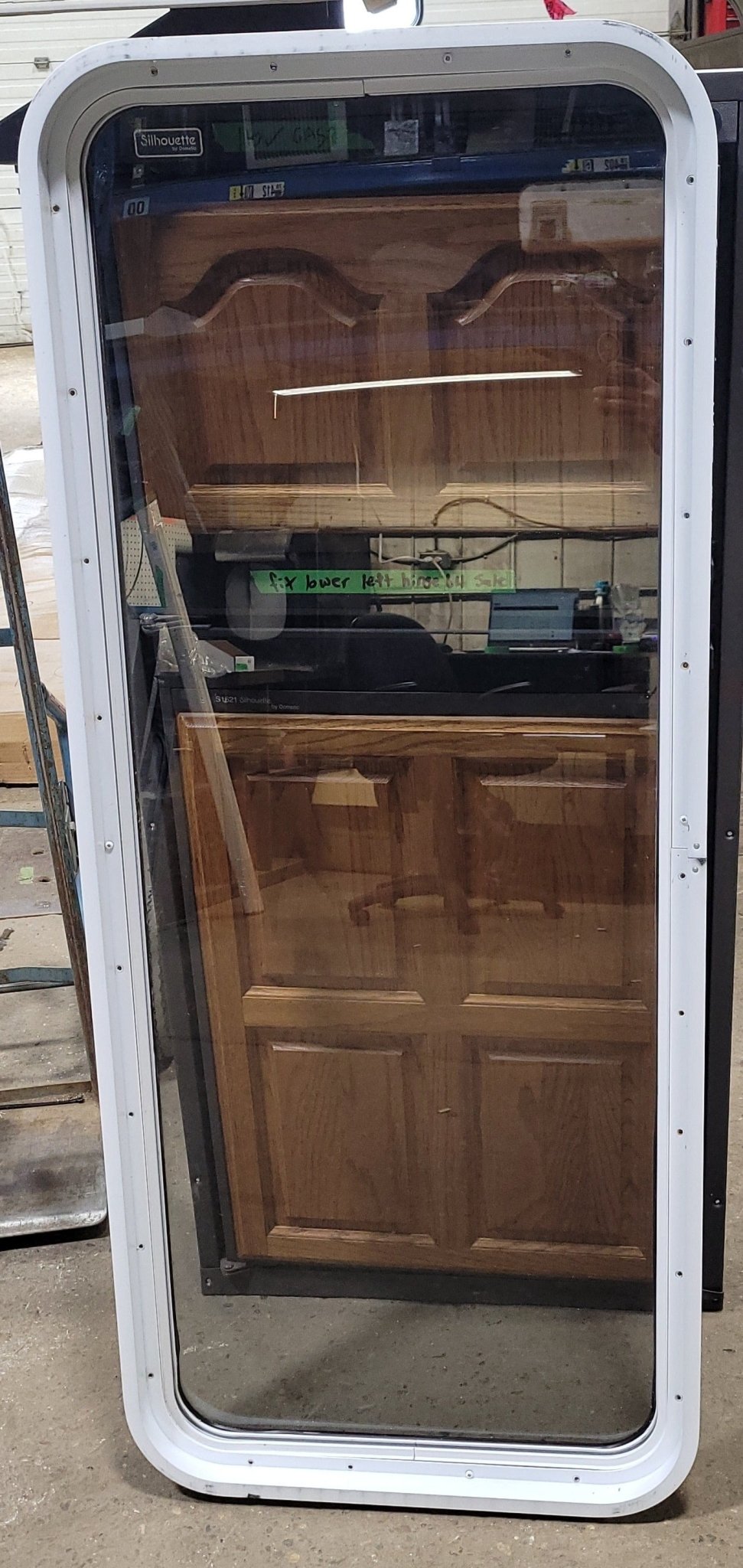 Used White Radius Non-Opening Window : 21 3/4