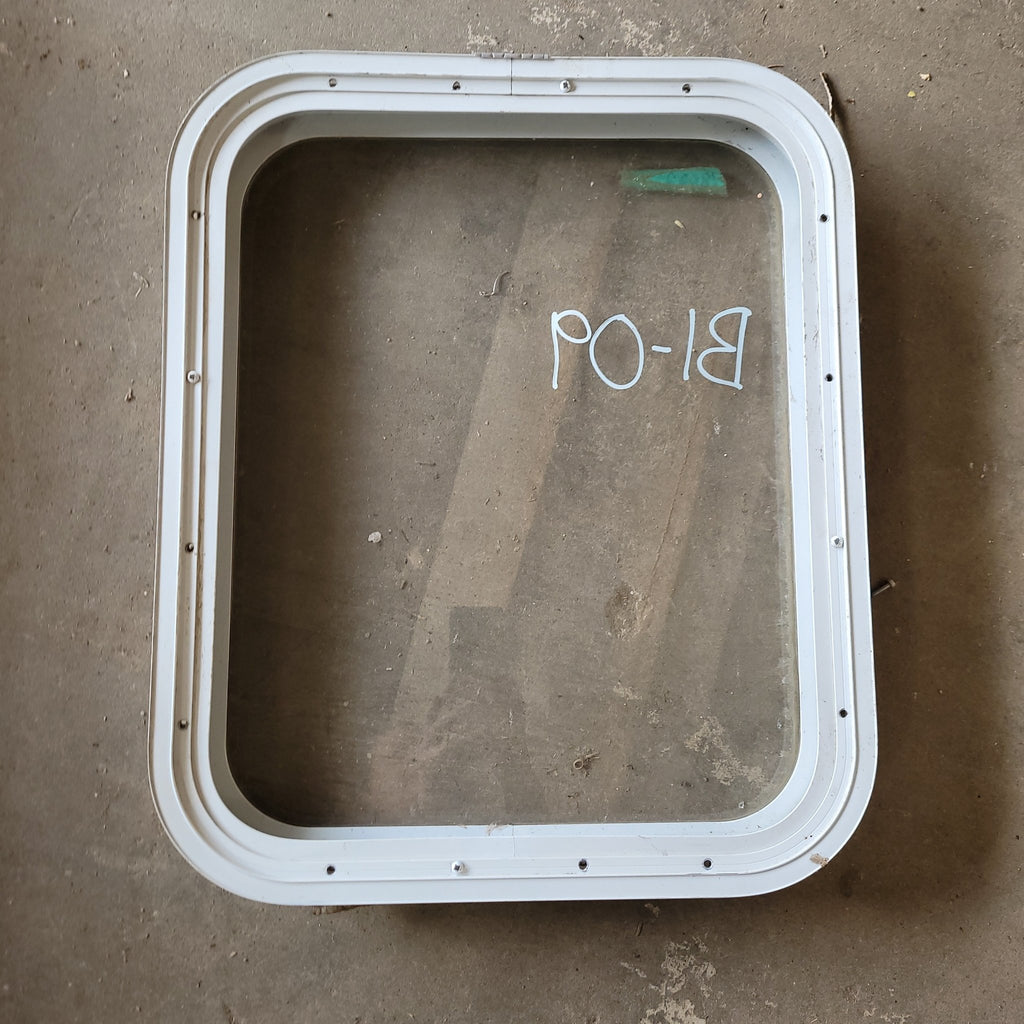 Used White Radius Non-Opening Window : 22 X 18 X 2" D - Young Farts RV Parts