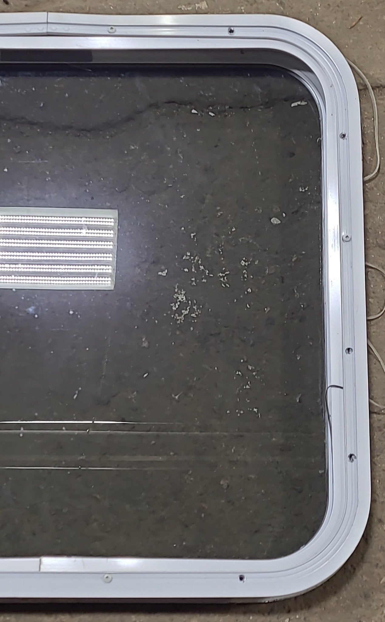 Used White Radius Non Opening Window : 23 3/8