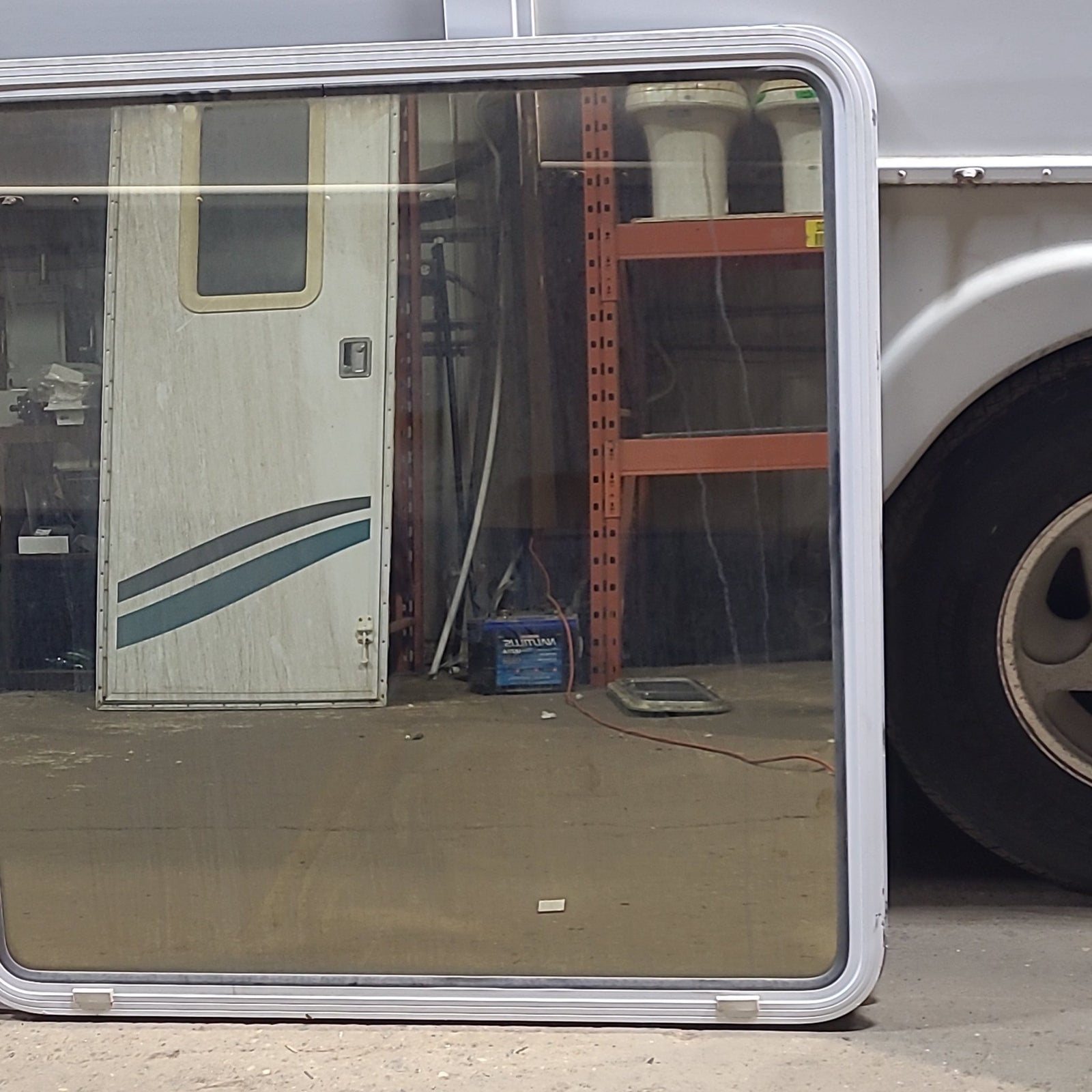 Used White Radius Non Opening Window : 41 1/2