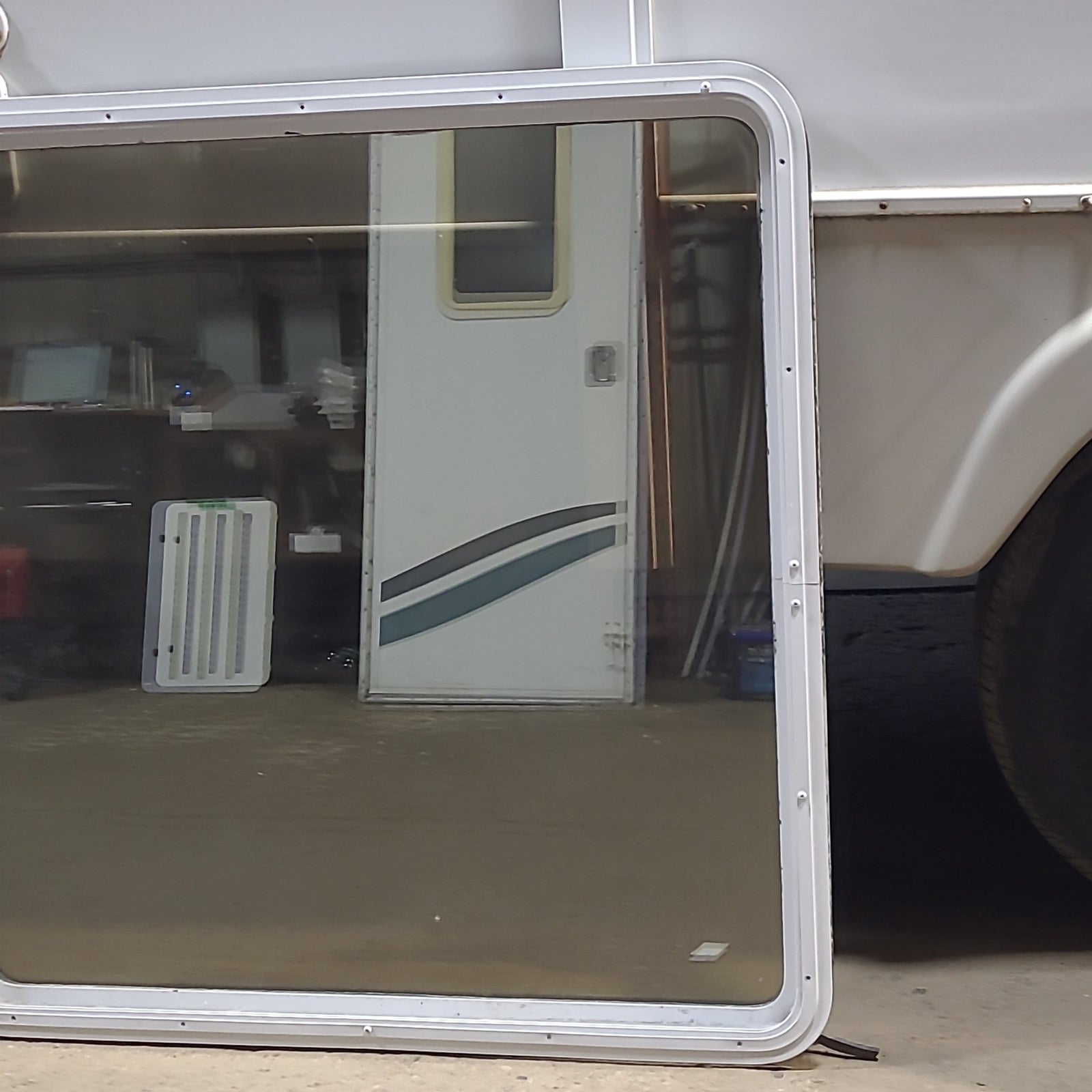 Used White Radius Non Opening Window : 41 1/2