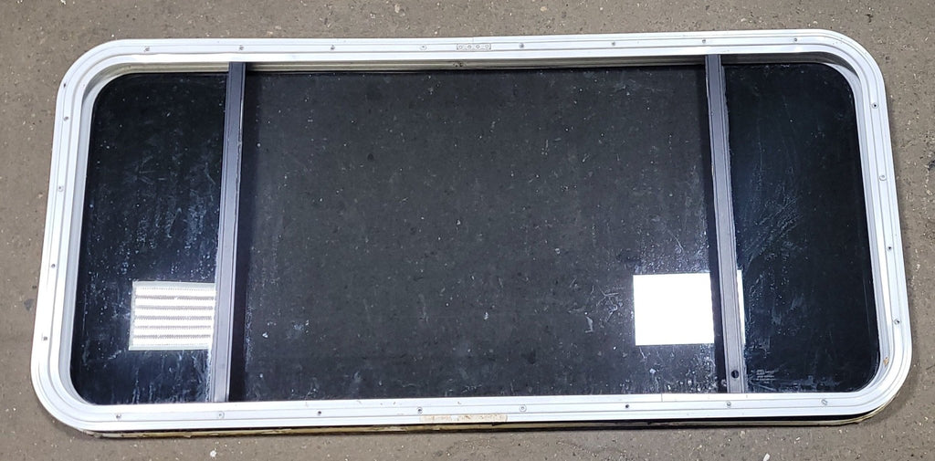 Used White Radius Non Opening Window : 47 1/2" W X 21 1/4" H X 1 7/8" D - Young Farts RV Parts