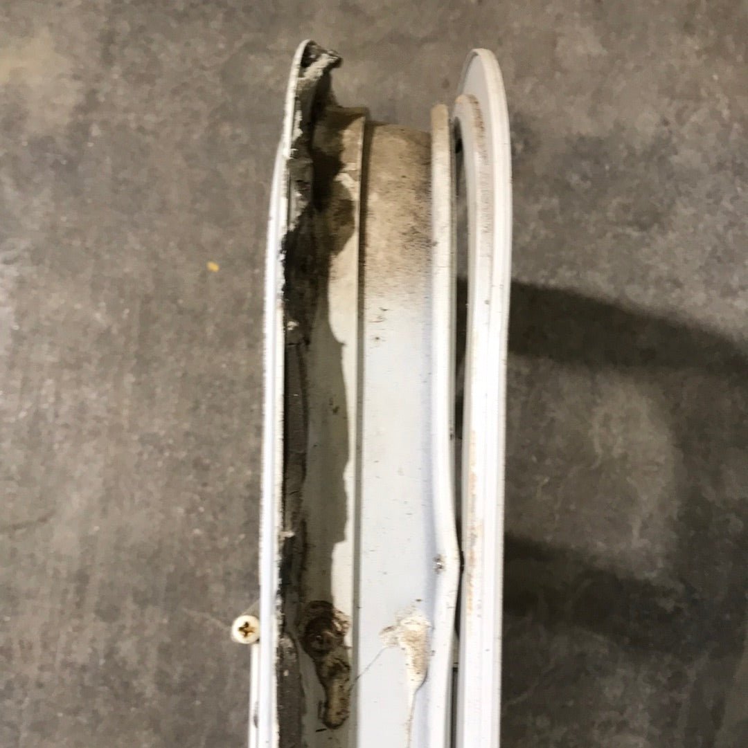 Used White Radius Opening Window : 17 1/2" W x 17 1/2" H x 2" D - Young Farts RV Parts