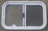 Used White Radius Opening Window : 23 1/2" W x 14 1/2" H x 1 7/8" D - Young Farts RV Parts