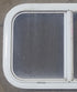 Used White Radius Opening Window : 23 1/2" W x 14 1/2" H x 1 7/8" D - Young Farts RV Parts