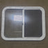 Used White Radius Opening Window : 26 1/2" W x 20 1/2" H x 1 1/4" D - Young Farts RV Parts
