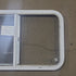 Used White Radius Opening Window : 30 1/4" W x 19" H x 1 3/4" D - Young Farts RV Parts