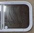 Used White Radius Opening Window : 30" W x 15" H x 1 1/4" D - Young Farts RV Parts