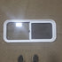Used White Radius Opening Window : 36 1/4" W x 14 3/4" H x 1 3/4" D - Young Farts RV Parts