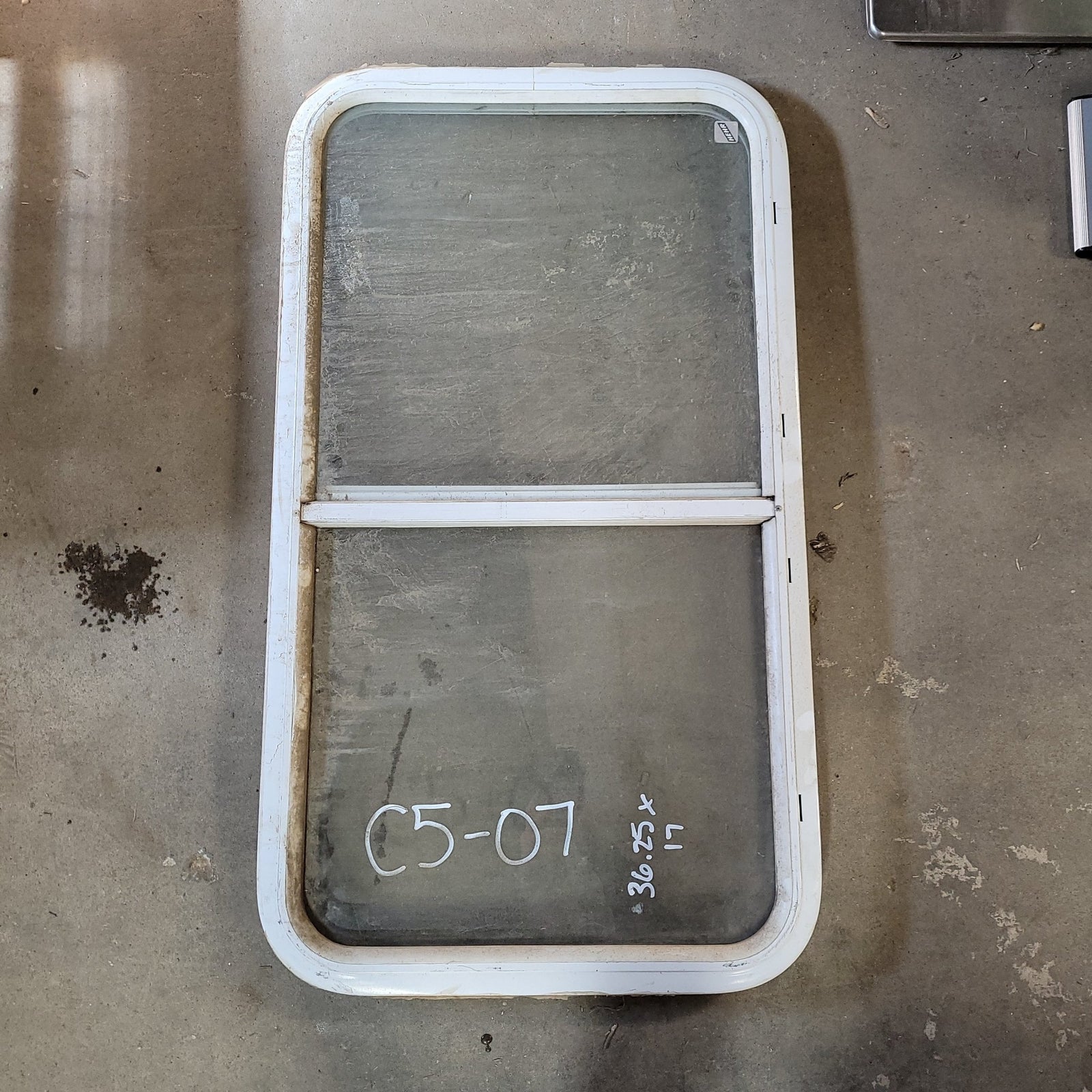 Used White Radius Opening Window : 36 1/4 X 17 X 1 3/4