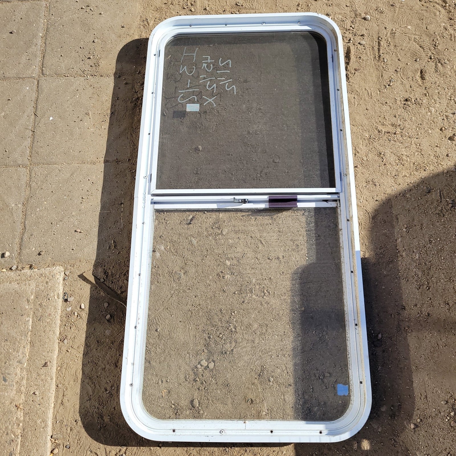 Used White Radius Opening Window : 45 1/2 X 21 1/2 X 2