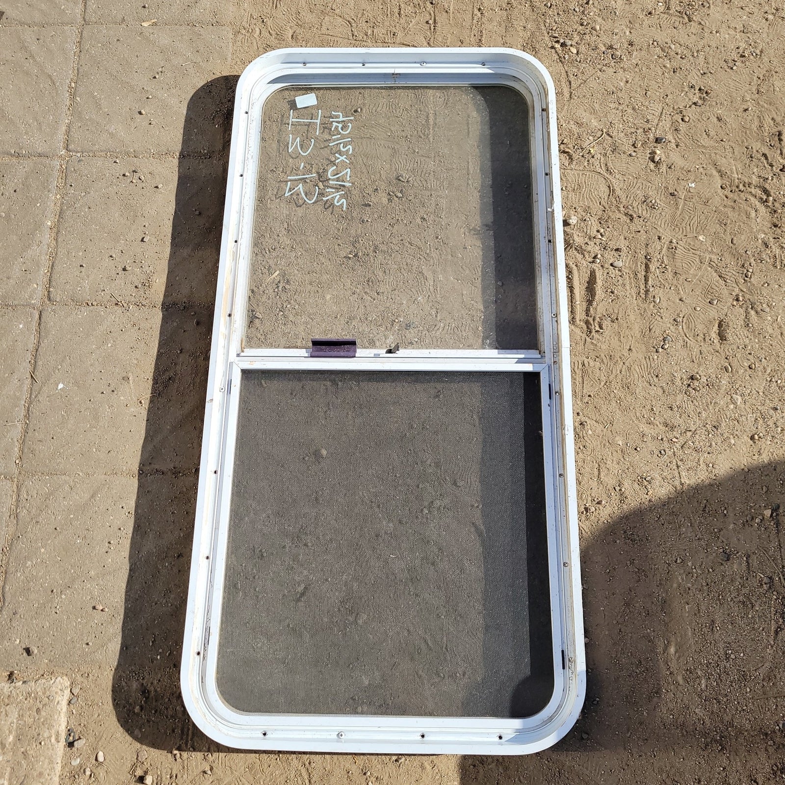 Used White Radius Opening Window : 45 1/2 X 21 1/2 X 2
