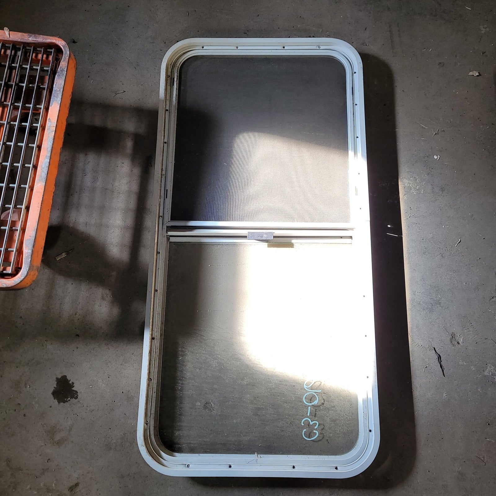 Used White Radius Opening Window : 46 X 22 X 2