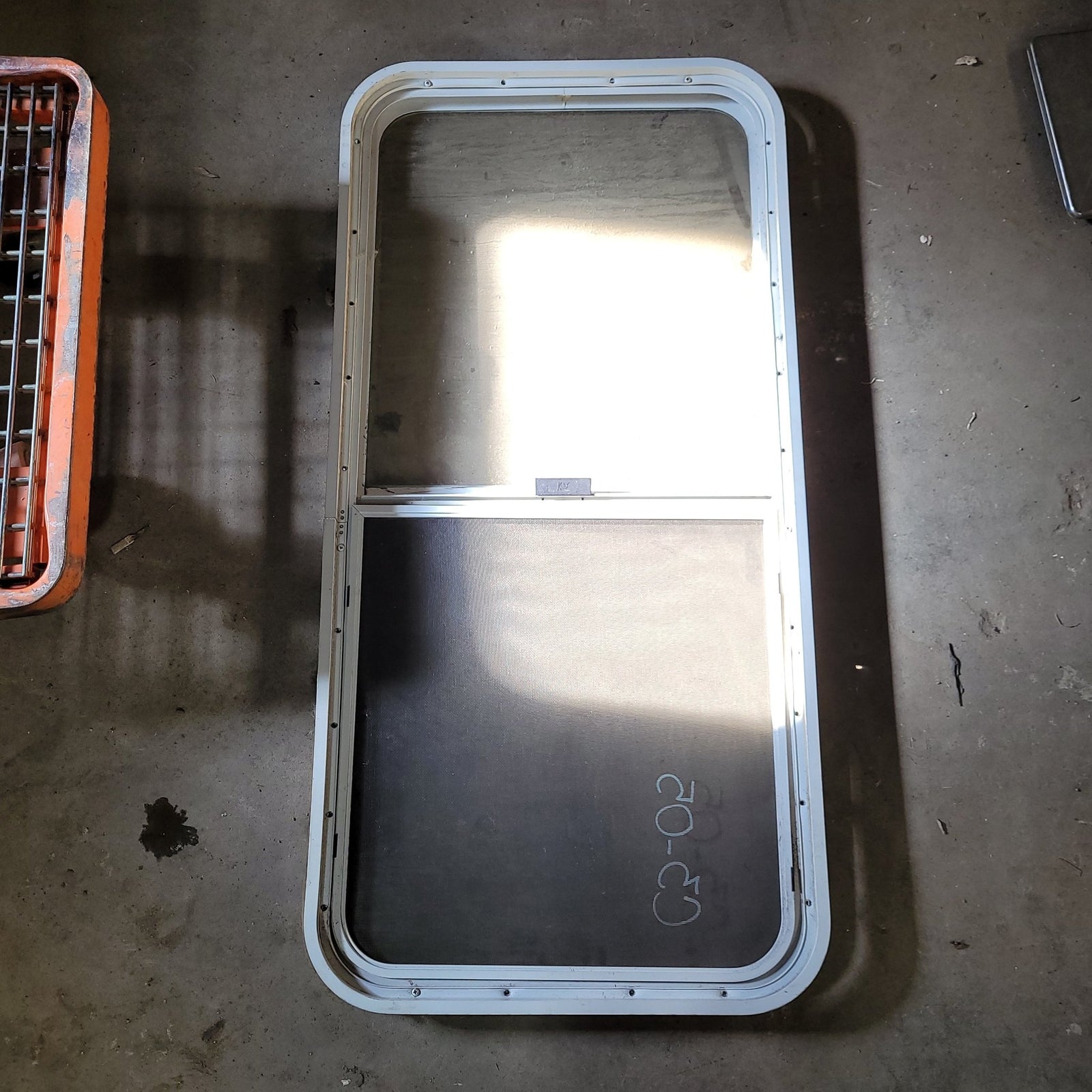 Used White Radius Opening Window : 46 X 22 X 2