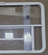 Used White Radius Opening Window : 47 3/4" W x 28 1/4" H x 1 5/8" D - Young Farts RV Parts