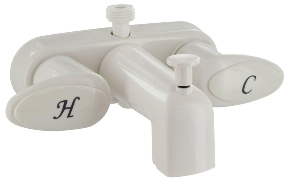 Valterra PF223261 - Catalina 2-Handle 4 in. Tub/Shower Faucet in White - Young Farts RV Parts