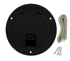 Valterra Round Cable Hatch Black A10-2135BKVP - Young Farts RV Parts