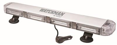 Warning Light Wolo MFG 7824MP-A WATCHMAN ™, 24-5/8" Length x 4-3/4" Width x 2-7/8" Height, Mini Bar, Magnet/Permanent Roof Mount, Amber LED, Clear Lens, 24 Light Patterns, 10.8 To 13.8 Volt DC - Young Farts RV Parts