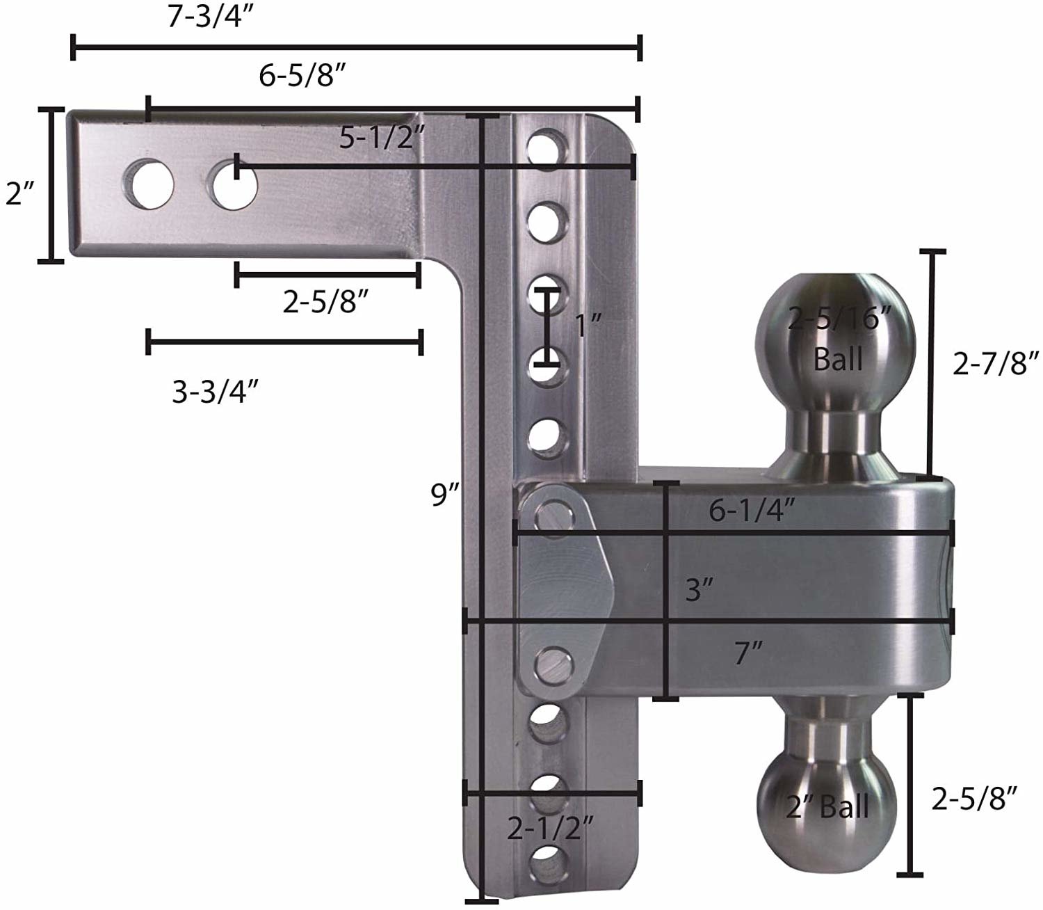 Weigh Safe LTB8-2 - Turnover Ball 8" Drop Hitch with 2" Shank - Young Farts RV Parts