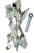 Wheel Chock Ultra-Fab Products 21-001090 Super Grip, For Use With Tandem Axle Trailers, Scissors Type, Steel, With Ratchet Wrench and Padlock, Collapses to 1" And Expands Up to 10-1/2" - Young Farts RV Parts