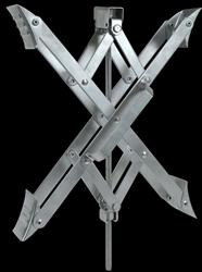 Wheel Chock Ultra-Fab Products 21-001094 Super Grip, For Use With Tandem Axle Trailers, Scissors Type, Steel, With Ratchet Wrench and Padlock, Collapses to 3-1/2" And Expands Up to 17" - Young Farts RV Parts