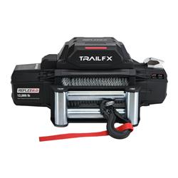 Winch TrailFX WR212B Reflex 2.0, Vehicle Mounted, Vehicle Recovery Winch, 12 Volt Electric, 12000 Pound Line Pull Capacity, 94 Foot Wire Rope, Roller Fairlead, Wired and Wireless Remote, Integrated Solenoid, 3 Stage Planetary Gear Drive - Young Farts RV Parts